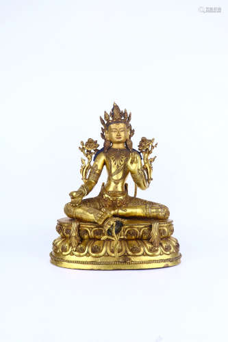 chinese gilt bronze tara statue,ming dynasty
