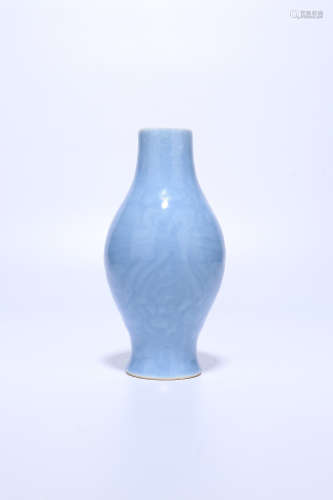 chinese azure glazed porcelain vase,qing dynasty