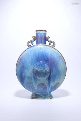 chinese flambe-glazed porcelain moonflask,qing dynasty