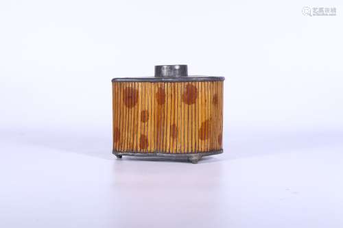 chinese tin tea can with xiangfei bamboo,qing dynasty