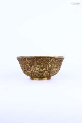 chinese gilt bronze bowl,qing dynasty