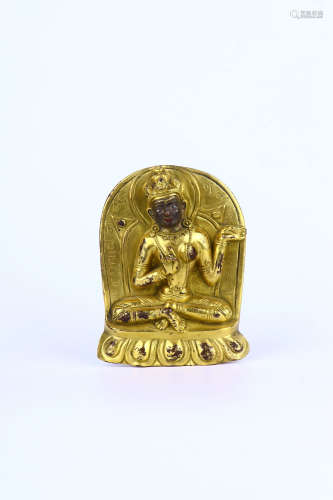 chinese gilt bronze figure of tara,qing dynasty