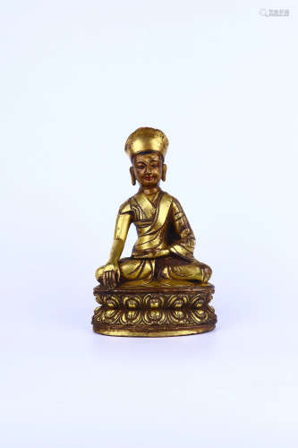 chinese gilt bronze figure of tsongkhapa,qing dynasty