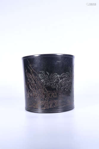 chinese rosewood brush pot,qing dynasty