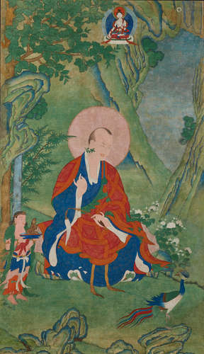 A THANGKA OF ARHAT VANAVASIN TIBET, 17TH CENTURY