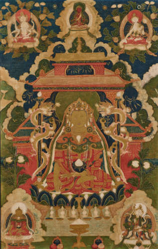 A THANGKA OF SHAKYAMUNI BUDDHA TIBET, CIRCA 1850