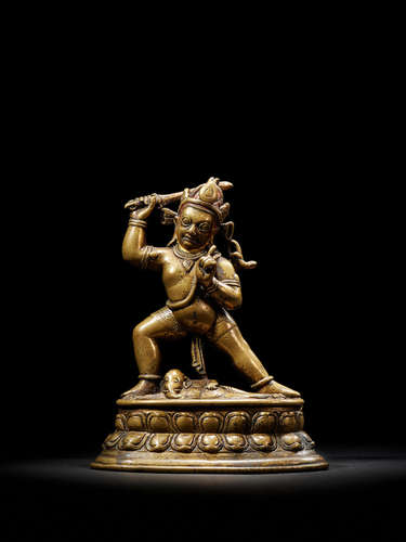 A BRASS FIGURE OF ACALA NORTHEASTERN INDIA, PALA PERIOD, 12TH CENTURY