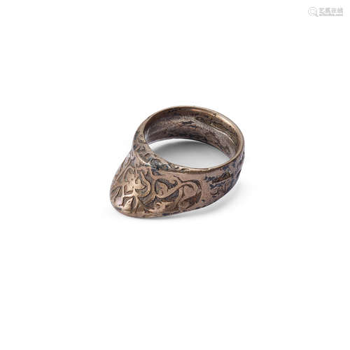 A SILVER ARCHER'S RING IRAN, 11TH-15TH CENTURY