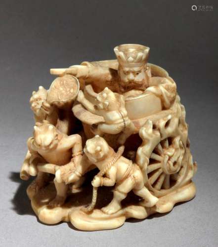 A late 19th century Japanese netsuke okimono from …