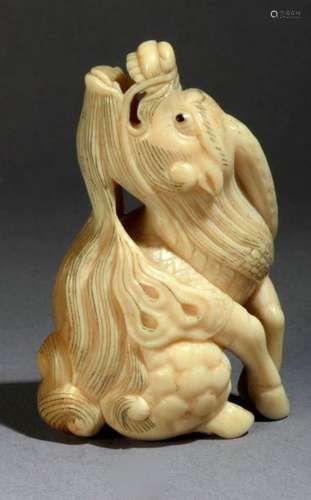 A Japanese netsuke circa 1800 from Edo period. Not…