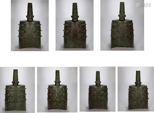 SEVEN CHINESE BRONZE CHIMES