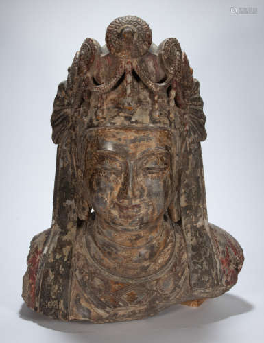STONE CARVING BUDDHA HEAD, CHINA
