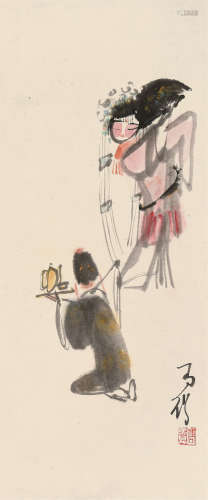 高马得（1917～2007） 贵妃醉酒图 立轴 设色纸本