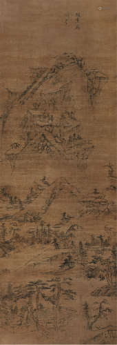 邹之麟（1601～1651） 林壑幽居图 立轴 设色绢本