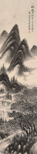 黄山寿（1855～1919） 壬戌1892年作 仿古山水 立轴 水墨纸本