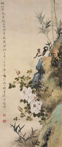 黄幻吾（1906～1985） 壬寅1962年作 四时花开 立轴 设色纸本