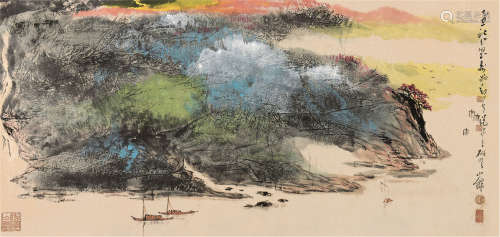 郑乃珖（1911～2005） 乙丑1985年作 无限风光 镜片 设色纸本