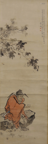 A SCROLL PAINTING OF ZHONG KUI BY CHEN SHAO MEI