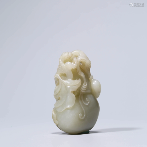 A WHITE JADE DOUBLE-GOURD