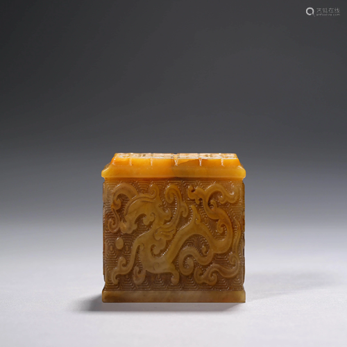 A SOAPSTONE DRAGON SEAL