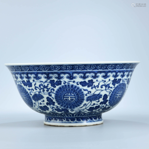 A BLUE AND WHITE BOWL WITH THE MARK'DA QING QIAN LO…