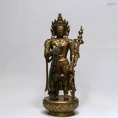 A GILT-BRONZE BUDDHA