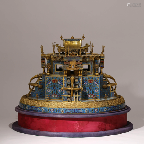 A CLOISONNE ENAMEL PALACE TAN CHENG