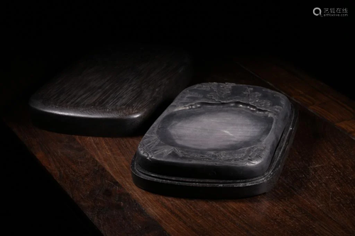 Qing Chinese Inkstone w Box