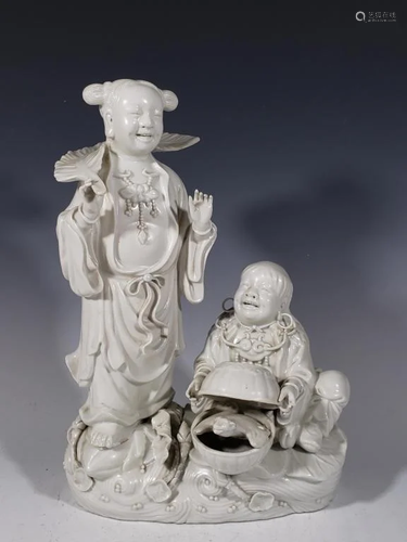 Chinese White Glazed Porcelain Figurals