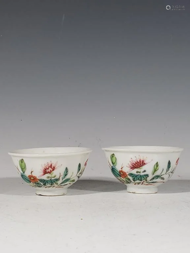 Pair of Chinese Famille Rose Porcelain Bowl,Mark