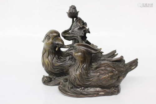 Chinese Bronze Two Ducks