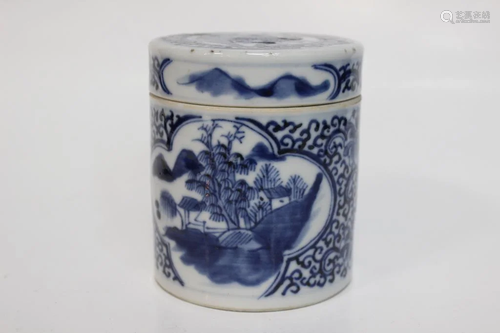 Chinese Blue and White Porcelain Box