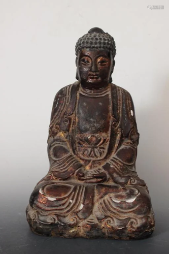 Chinese Pottery Seating Buddha