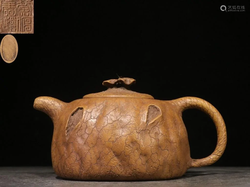 Mark,Chinese Hand Carved Zisha Teapot