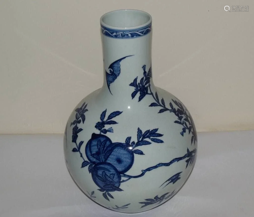 Chinese Blue and White Porcelain Vase,Mark