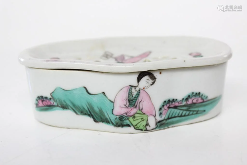 Chinese Famille Rose Porcelain Cricket Cage