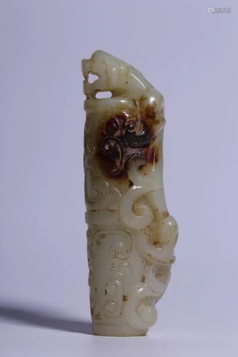 Chinese Hetian Jade Lilong Pendant