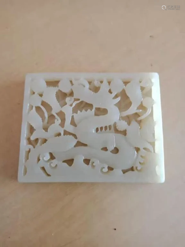 Chinese Jade Carved Plaque, Open Work