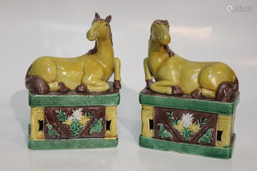 Pair of Chinese Porcelain Horse