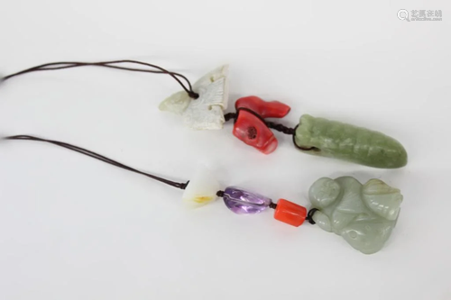 Two Chinese Jade Carved Pendant