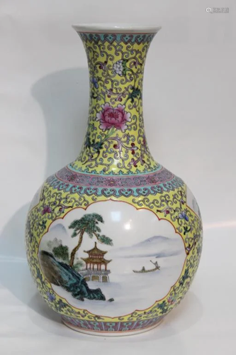 Chinese Famille Rose Porcelain Vase,Mark