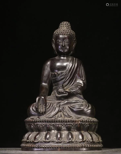 Chinese Zitan Wood Hand Carved Buddha