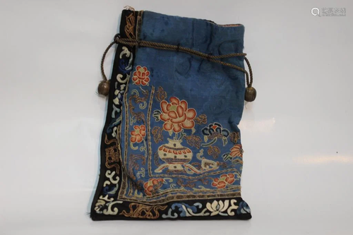 Chinese Silk Fan Bag