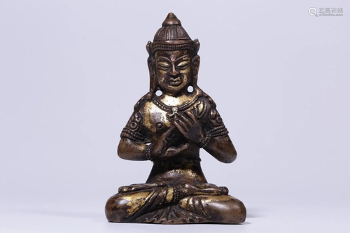 Qing Chinese Gilt Bronze Buddha