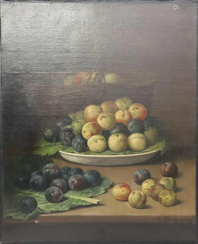 Bourginenig?? Signed Oil On Canvas Still Life .