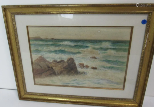 W.E.Croxford Signed Watercolor Seascape.
