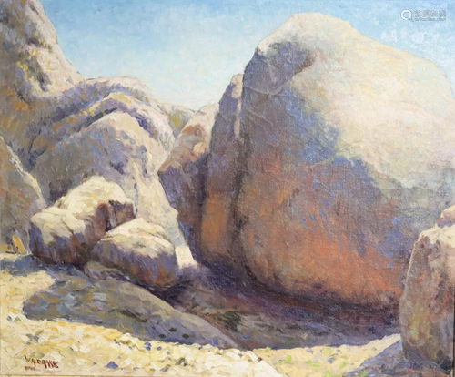 W.A.Drake Signed Oil On Canvas On Board Rock