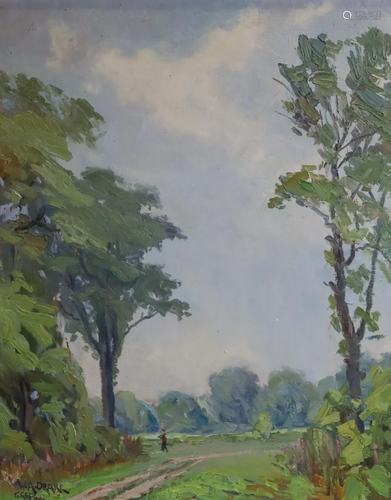 W.A.Drake.Signed Oil On Board Landscape .