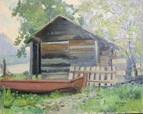 W.A.Drake. Signed Oil On Board Boat .