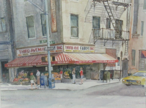 Petersen Signed And Dated Watercolor New York